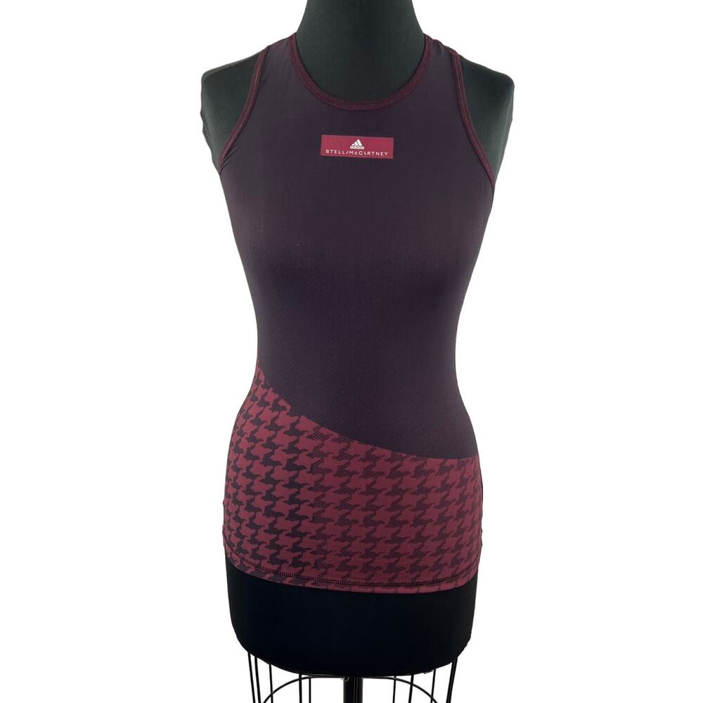 Adidas Stella McCartney Activewear Tank Top Burgundy Sleeveless Racerback Size S